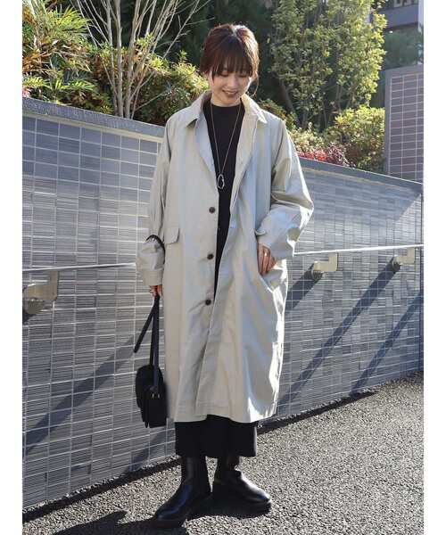 「AMERICAN HOLIC」 ステンカラーコート M グレイッシュベージュ レディース_画像6