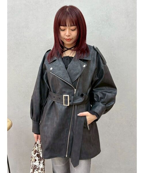 EVRIS（エヴリス） レザージャケット ライダース オーバーサイズ