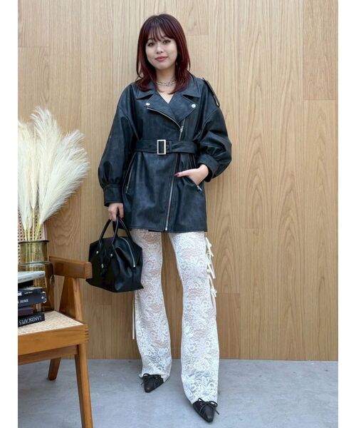 evris ルーズフィットライダース新品未使用 EVRIS（エヴリス） レザージャケット ライダース オーバーサイズ