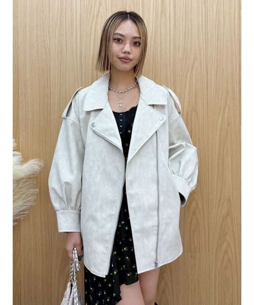 EVRIS（エヴリス） レザージャケット ライダース オーバーサイズ