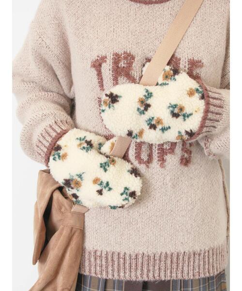 Samansa Mos2（サマンサモスモス） 手袋 ボア花柄ミトン レディース