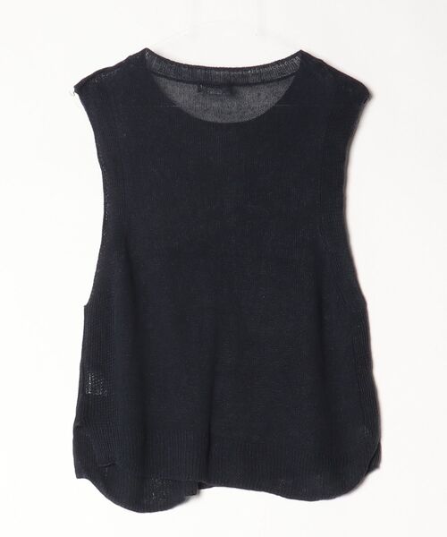 「prit」 ノースリーブニット FREE ネイビー レディース_画像2