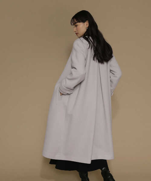 「NATURAL BEAUTY BASIC」 ノーカラーコート MEDIUM ベージュ レディース_画像5