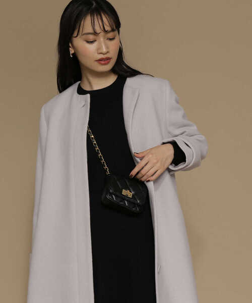 「NATURAL BEAUTY BASIC」 ノーカラーコート MEDIUM ベージュ レディース_画像8