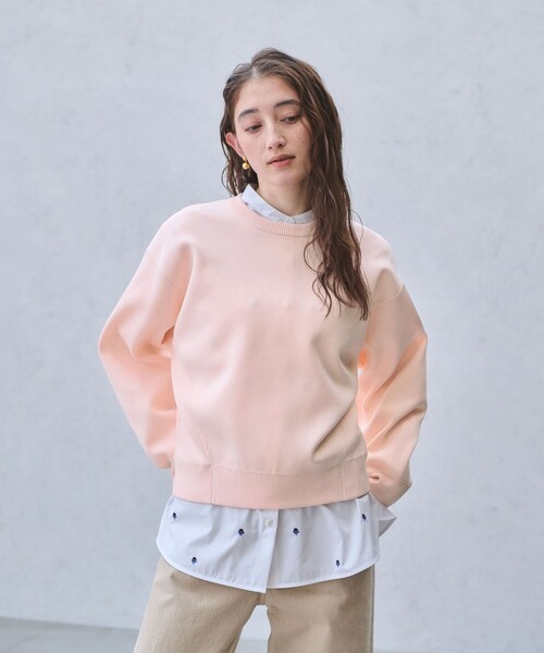 スウェットライク クルーネック ニットプルオーバー　UNITED ARROWS UNITED ARROWS LTD. OUTLET｜スウェットライク クルーネック ニット