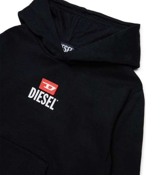 トレーナー 入学式 DIESEL（ディーゼル）Kids ＆ Junior ワンポイントブランドロゴパーカーフーディー キッズ 子供服 男の子 女の子の画像