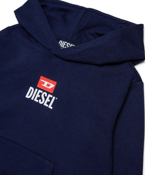 トレーナー 入学式 DIESEL（ディーゼル）Kids ＆ Junior ワンポイントブランドロゴパーカーフーディー キッズ 子供服 男の子 女の子の画像