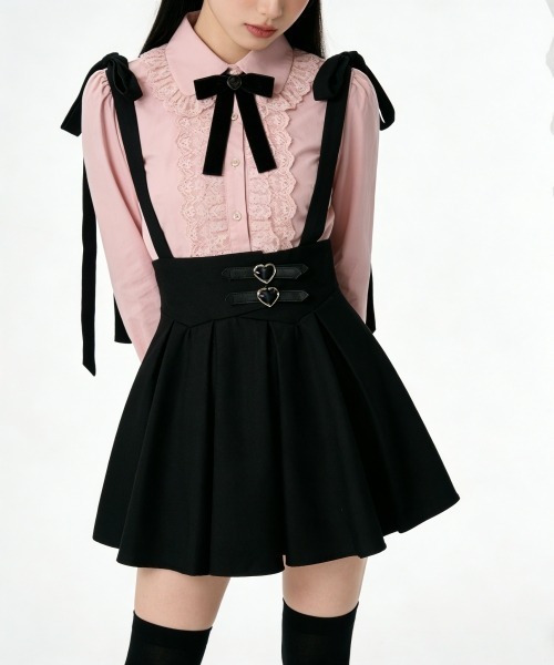 gossip!ロサンゼルス スカート 「Y2Kガーリー」レトロレースアップ