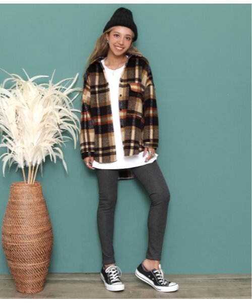 「anap mimpi」 長袖ネルシャツ FREE ネイビー レディース_画像3