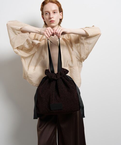LANVIN en Bleu トートバッグ ラメグログランギャザーバッグ