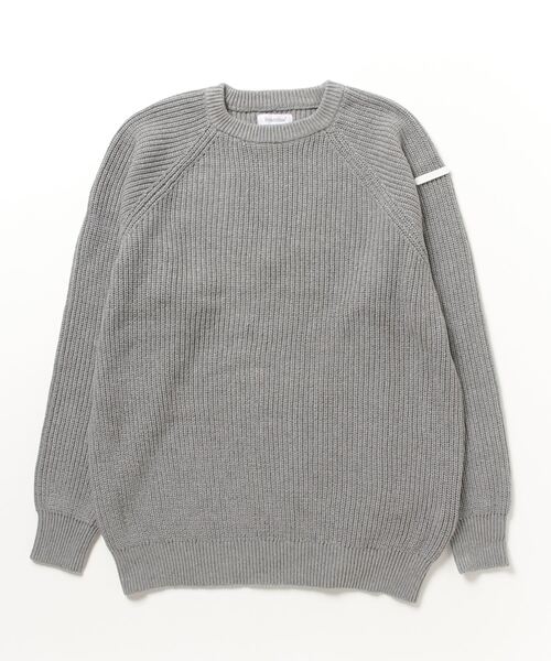 「BROKEN BASE」 長袖ニット LARGE グレー メンズ_画像9