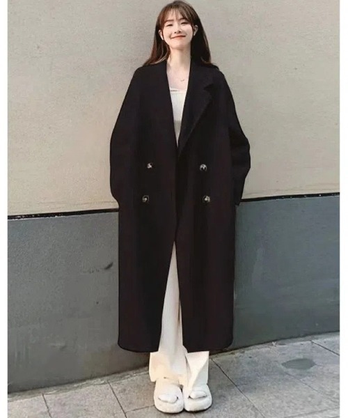 コート アウター 大人気裏起毛 ロングコート レディース : ZOZOTOWN 