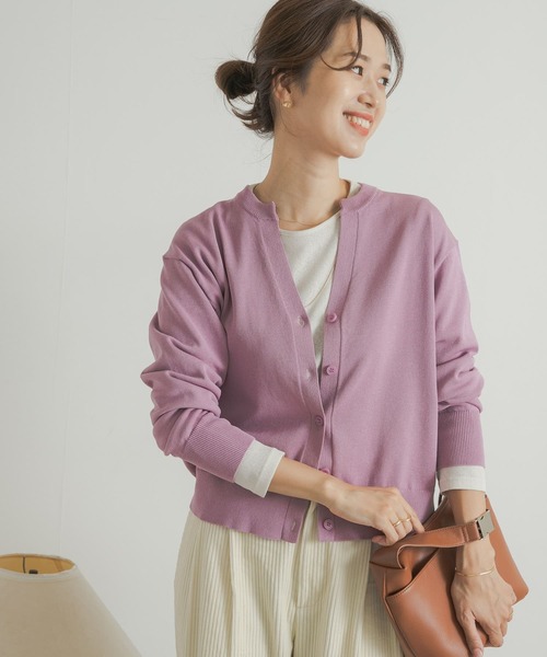 「URBAN RESEARCH DOORS」 ニットカーディガン MEDIUM ピンク レディース_画像3