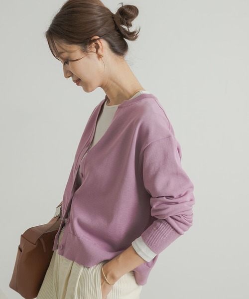 「URBAN RESEARCH DOORS」 ニットカーディガン MEDIUM ピンク レディース_画像4