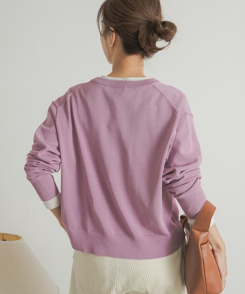 「URBAN RESEARCH DOORS」 ニットカーディガン MEDIUM ピンク レディース_画像5