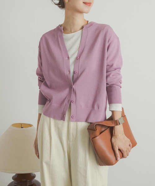 「URBAN RESEARCH DOORS」 ニットカーディガン MEDIUM ピンク レディース_画像9