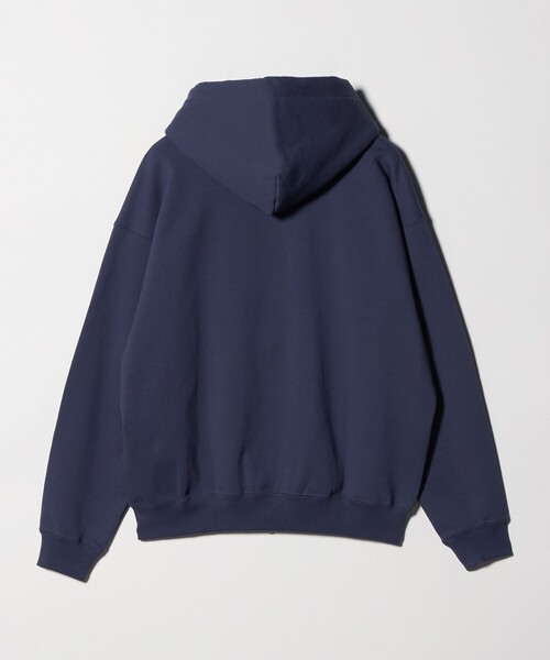 【SLONE】カリフォルニアコットン裏毛 スウェットパーカ COMOLI コットン 裏毛 ジップパーカ , Black – Navyblue