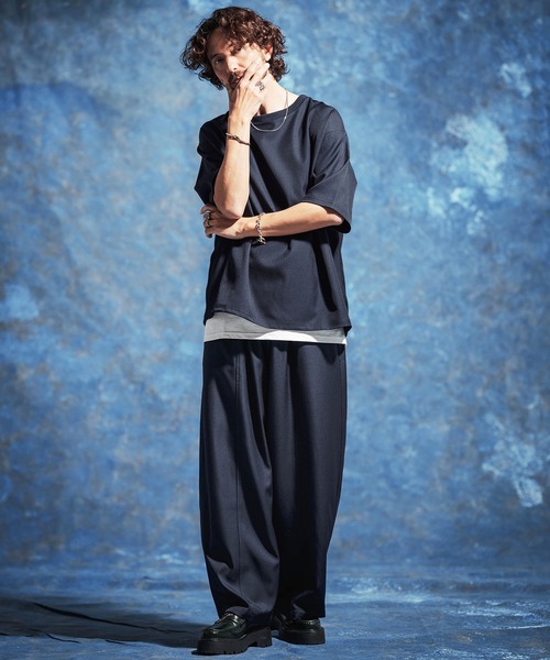 Jih Nunc（ジーヌンク） ワイドパンツ パンツ mp14620-ストレッチ