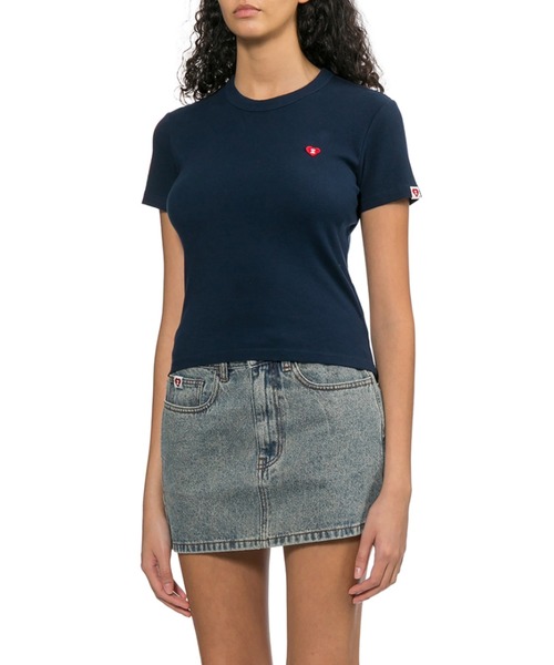【neeee】A BATHING APE クロップドTシャツ ネイビー 1206013.jpg