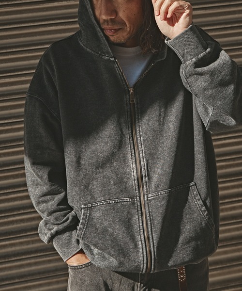 「ALL RUNS」 ジップアップパーカー M ブラック メンズ_画像7