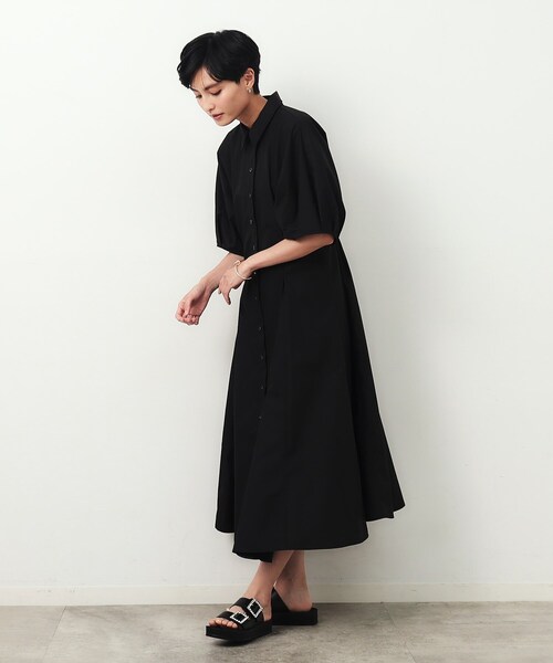 「OPAQUE.CLIP」 シャツワンピース 40 ブラウン レディース_画像4