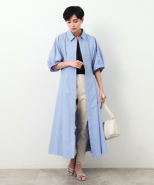 「OPAQUE.CLIP」 シャツワンピース 40 ブラウン レディース_画像9