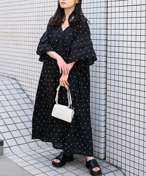 ＆HALF ワンピース 「indian Cotton Collection」インド綿Vネック