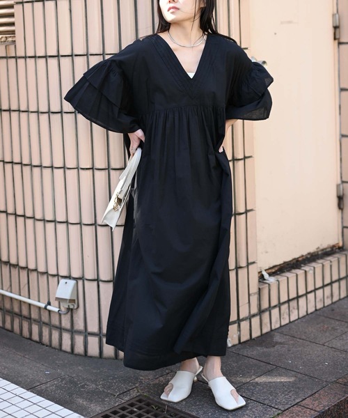 ＆HALF ワンピース 「indian Cotton Collection」インド綿Vネック