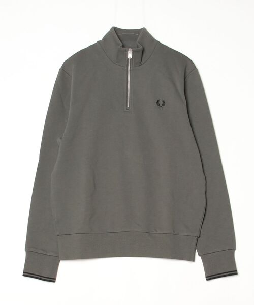 「FRED PERRY」 スウェットカットソー M オリーブ レディース