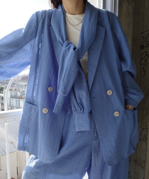 Ameri（アメリ） ジャケット テーラードジャケット MEDI LINE LACE