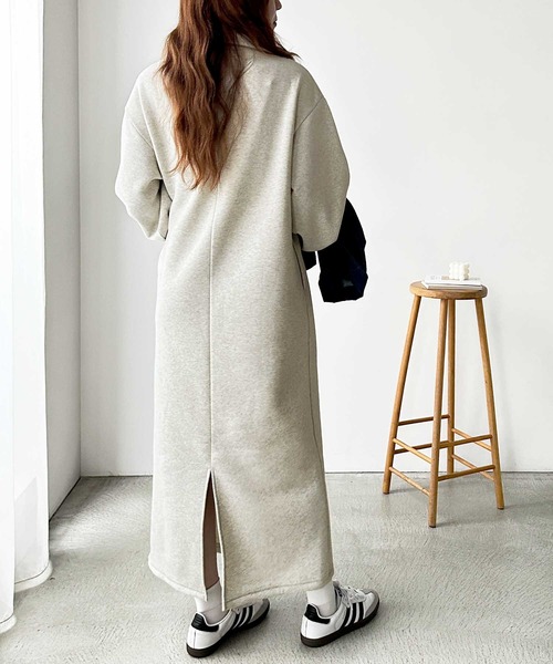 「GeeRA」 長袖ワンピース MEDIUM チャコール レディース_画像5