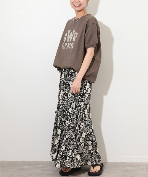 「Goodwear」 半袖カットソー X-LARGE ライトグレー レディース_画像3