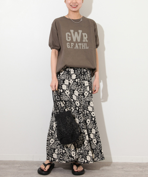 「Goodwear」 半袖カットソー X-LARGE ライトグレー レディース_画像5