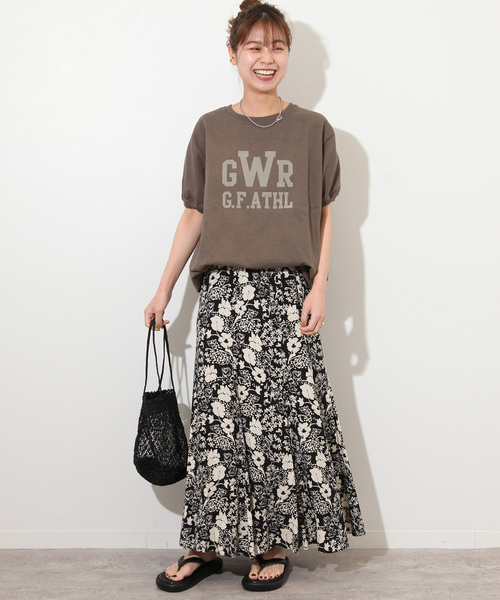 「Goodwear」 半袖カットソー X-LARGE ライトグレー レディース_画像8