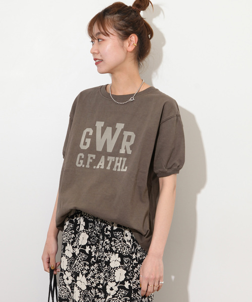「Goodwear」 半袖カットソー X-LARGE ライトグレー レディース_画像9