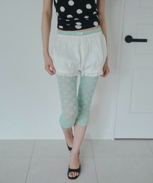 FEKETE（フェケテ） パンツ ribbon lace leggings / リボンレース