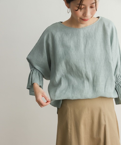 「URBAN RESEARCH DOORS」 長袖ブラウス MEDIUM ミント レディース_画像2