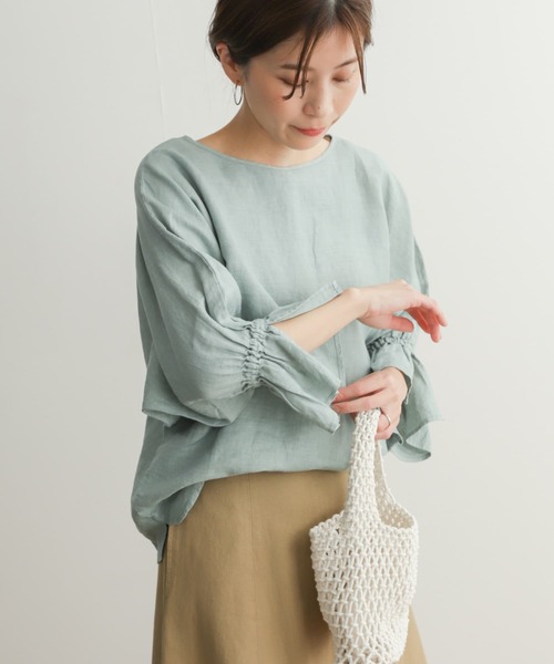 「URBAN RESEARCH DOORS」 長袖ブラウス MEDIUM ミント レディース_画像6