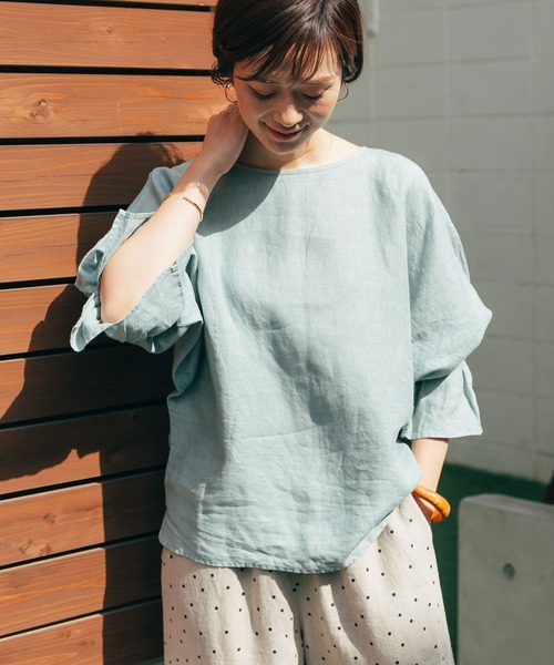 「URBAN RESEARCH DOORS」 長袖ブラウス MEDIUM ミント レディース_画像9