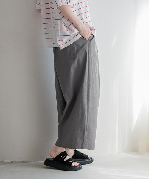 パンツ 軽らくタックギャザーパンツ「プチ・プラスサイズあり」 レディースの画像