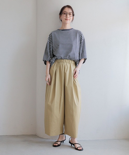 パンツ 軽らくタックギャザーパンツ「プチ・プラスサイズあり」 レディースの画像
