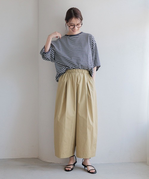 パンツ 軽らくタックギャザーパンツ「プチ・プラスサイズあり」 レディースの画像