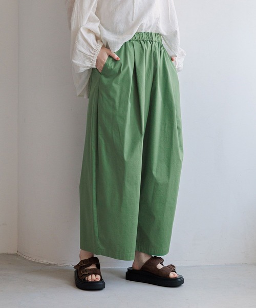 パンツ 軽らくタックギャザーパンツ「プチ・プラスサイズあり」 レディースの画像