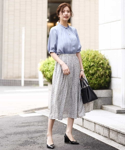 「OFUON le MK」 「ofuon le mk」7分袖ブラウス 40 ライトブルー レディース_画像6