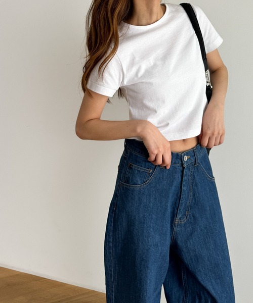 「CANAL JEAN」 半袖Tシャツ ONE SIZE ブラック レディース_画像2