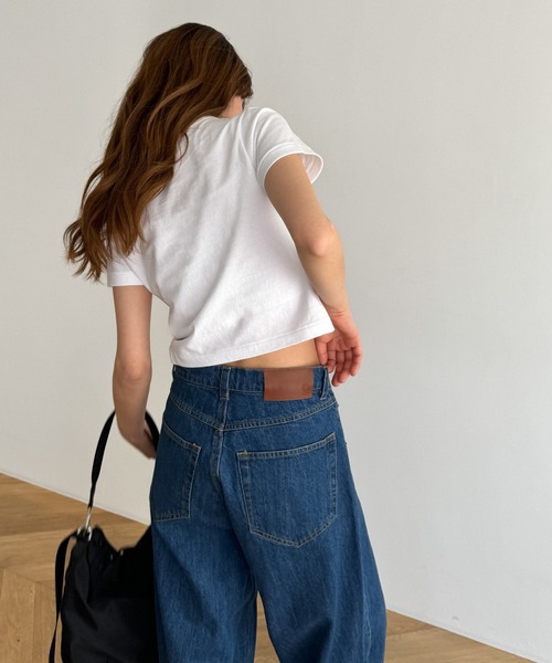 「CANAL JEAN」 半袖Tシャツ ONE SIZE ブラック レディース_画像3