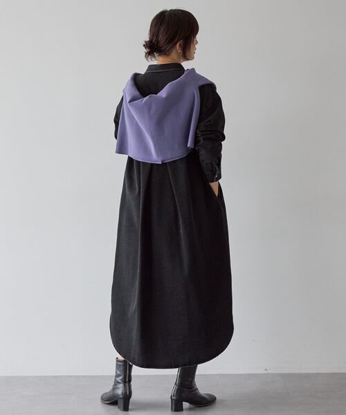 「AMERICAN HOLIC」 シャツワンピース M インディゴブルー レディース_画像4
