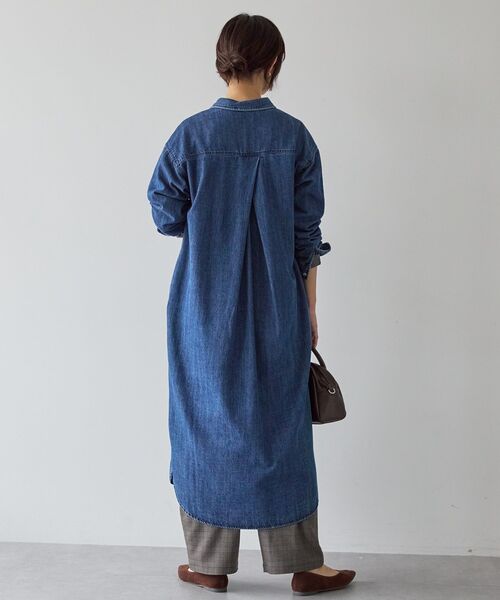 「AMERICAN HOLIC」 シャツワンピース M インディゴブルー レディース_画像7