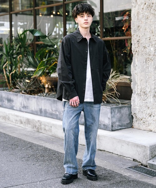 「Rocky Monroe」 長袖シャツ M グレー メンズ_画像6