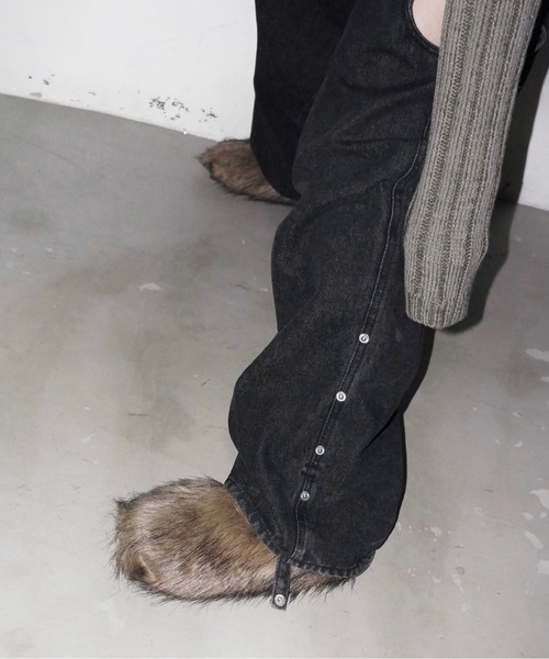 「musubore」 デニムパンツ FREE ブラック系その他 レディース_画像5